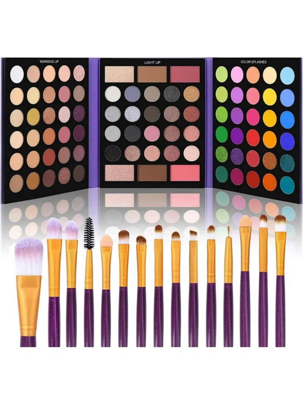86 Colors Nude Eyeshadow Palette & 15 Makeup Brushes Set - Matte, Glitter